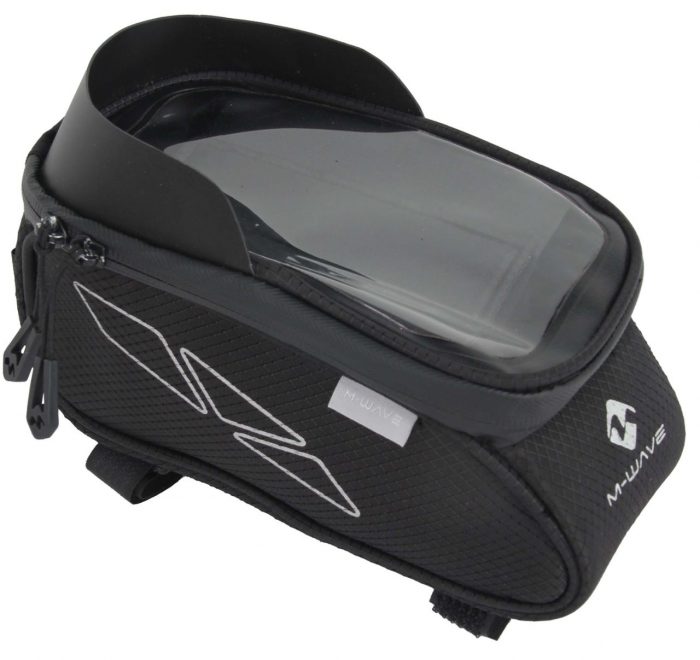 13653_122215_1_1280 Fahrrad Handy Tasche M-WAVE Rotterdam Top XL SC Oberrohrtasche wasserabweisend, Blendschutz, Sichtfenster – Bild 2